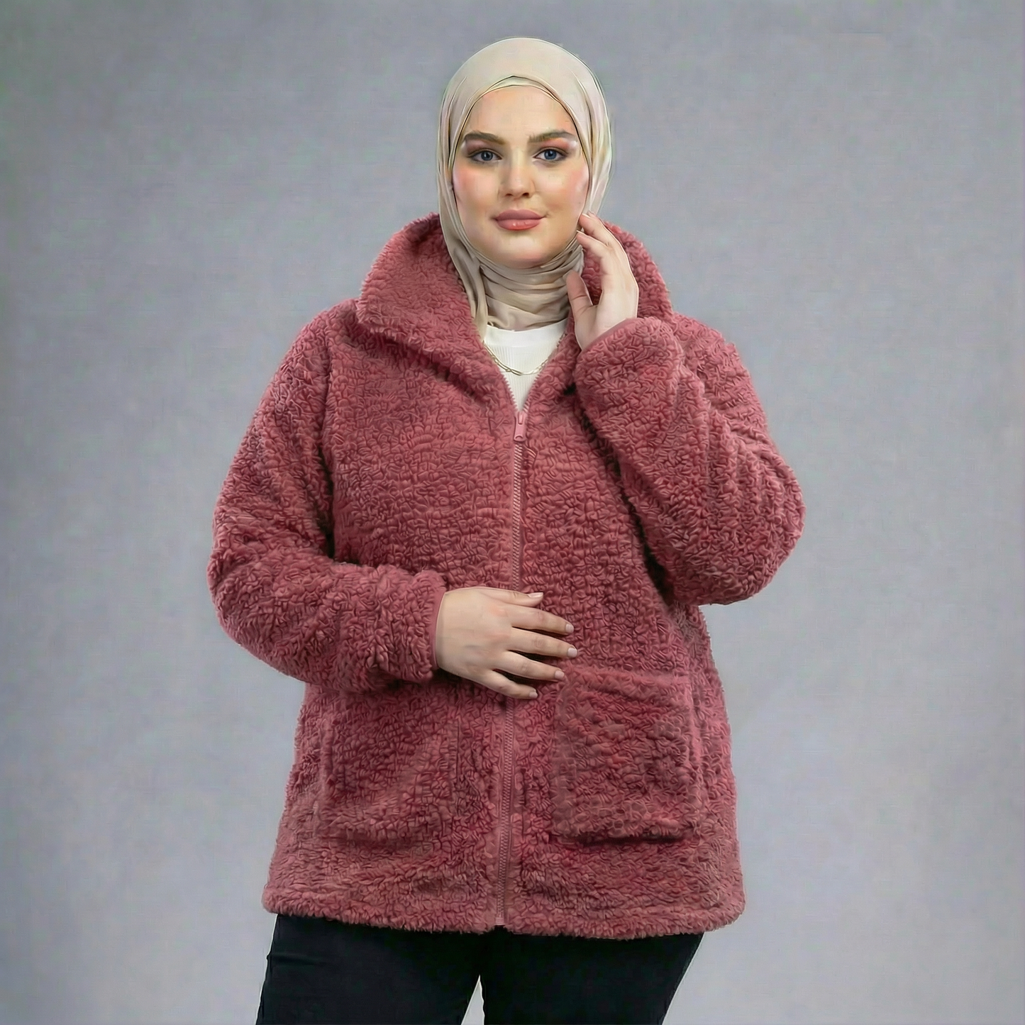 Aria Teddy Jacket – Big Size Modest