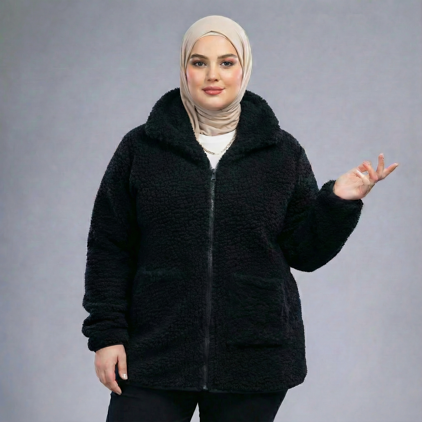 Aria Teddy Jacket – Big Size Modest